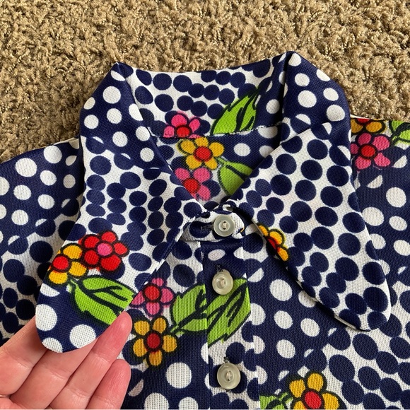 Genuine Vintage 60’s/70’s Button Down Short Sleeved Blouse, Rare Beagle Collar! - Picture 5 of 7